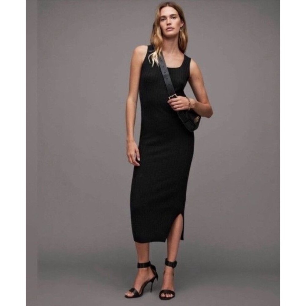 All Saints Margot Alpaca Wool Ribbed Dress Sz M